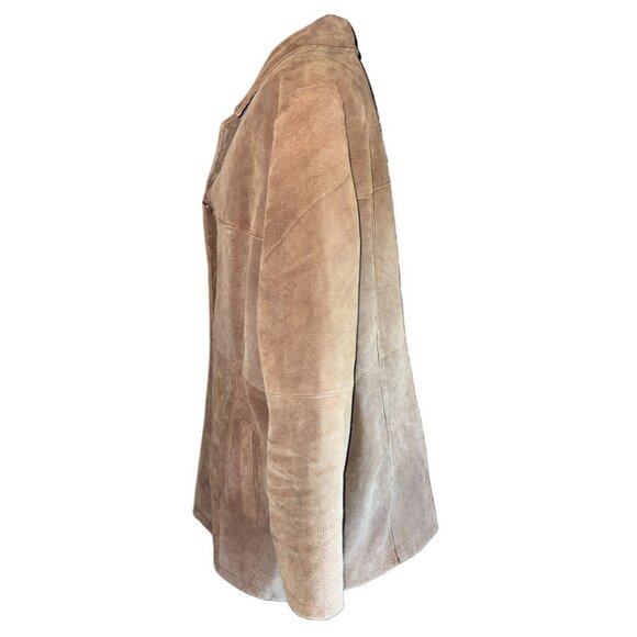 Vintage Style Beige Leather Jacket 2X By Beware - Picture 8 of 8